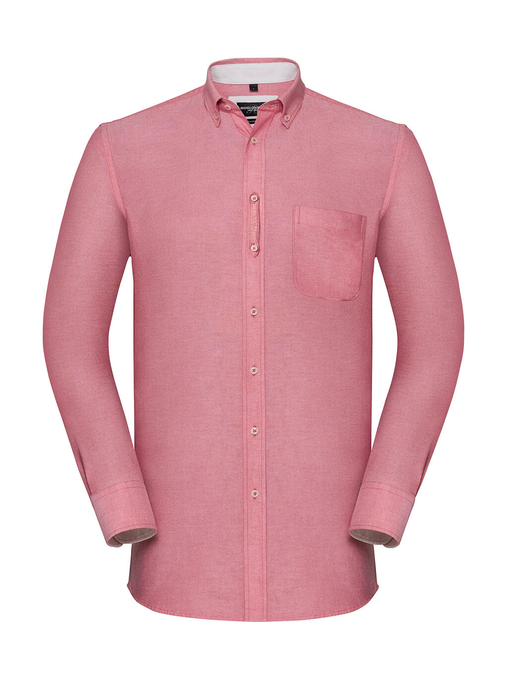 LS Getailleerd, gewassen Oxford overhemd - RE - Oxford Rood/Crème