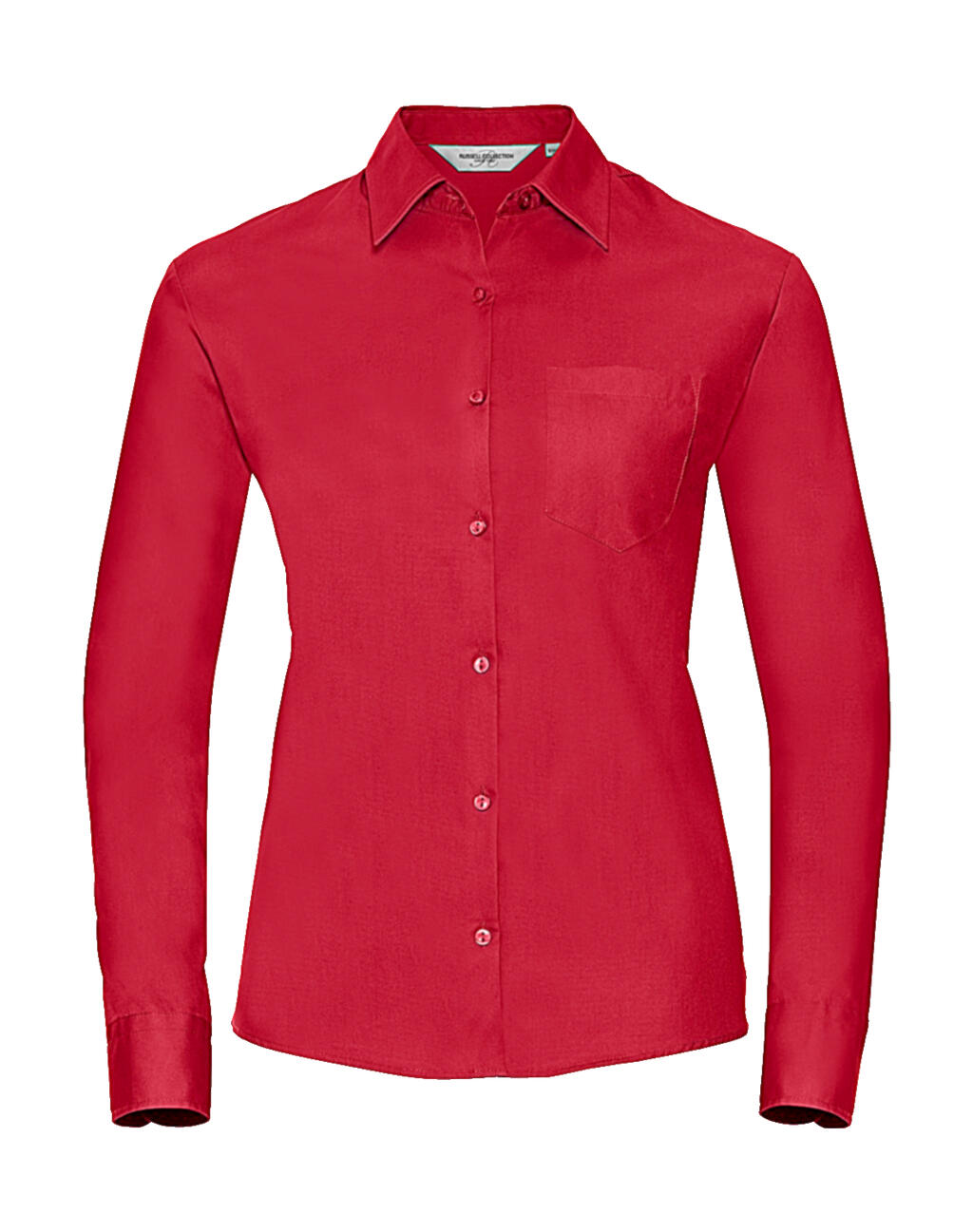 Chemise en popeline de pur coton à manches longues - CR - Rouge classique