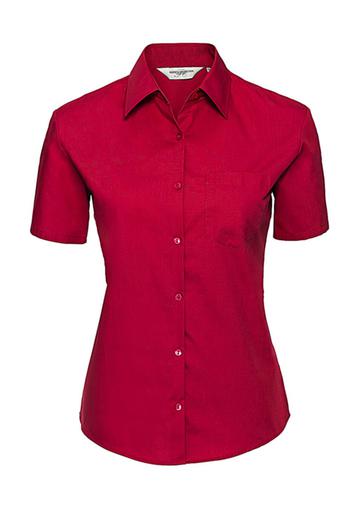 Chemise en popeline de pur coton à manches courtes - CR - Rouge classique