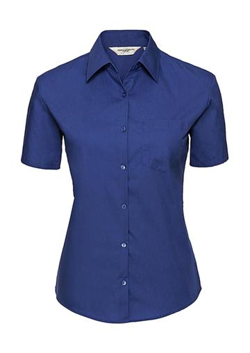 Chemise en popeline de pur coton à manches courtes - ZT - Bleu aztèque