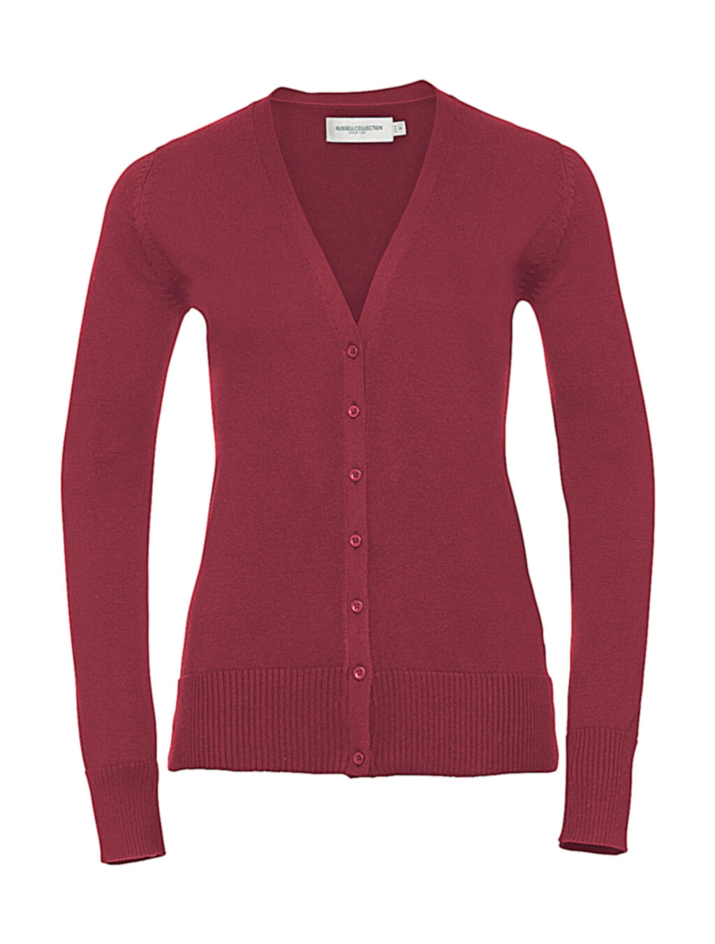 Gebreid damesvest met V-hals - MC - Cranberry Mergel