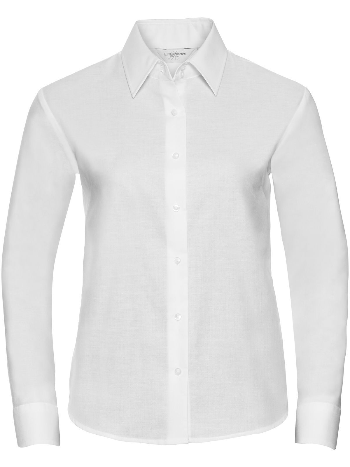 Damesoverhemd met lange mouwen en getailleerde pasvorm, model Oxford. - 30 - Wit