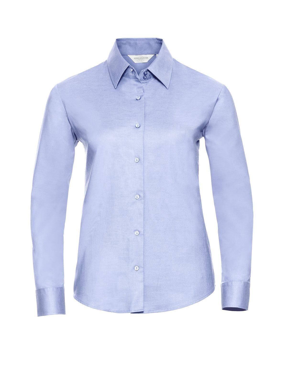 Damesoverhemd met lange mouwen en getailleerde pasvorm, model Oxford. - OD - Oxfordblauw