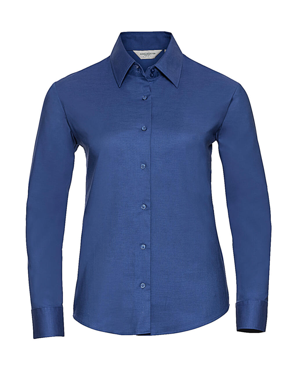 Damesoverhemd met lange mouwen en getailleerde pasvorm, model Oxford. - ZT - Azteeks blauw
