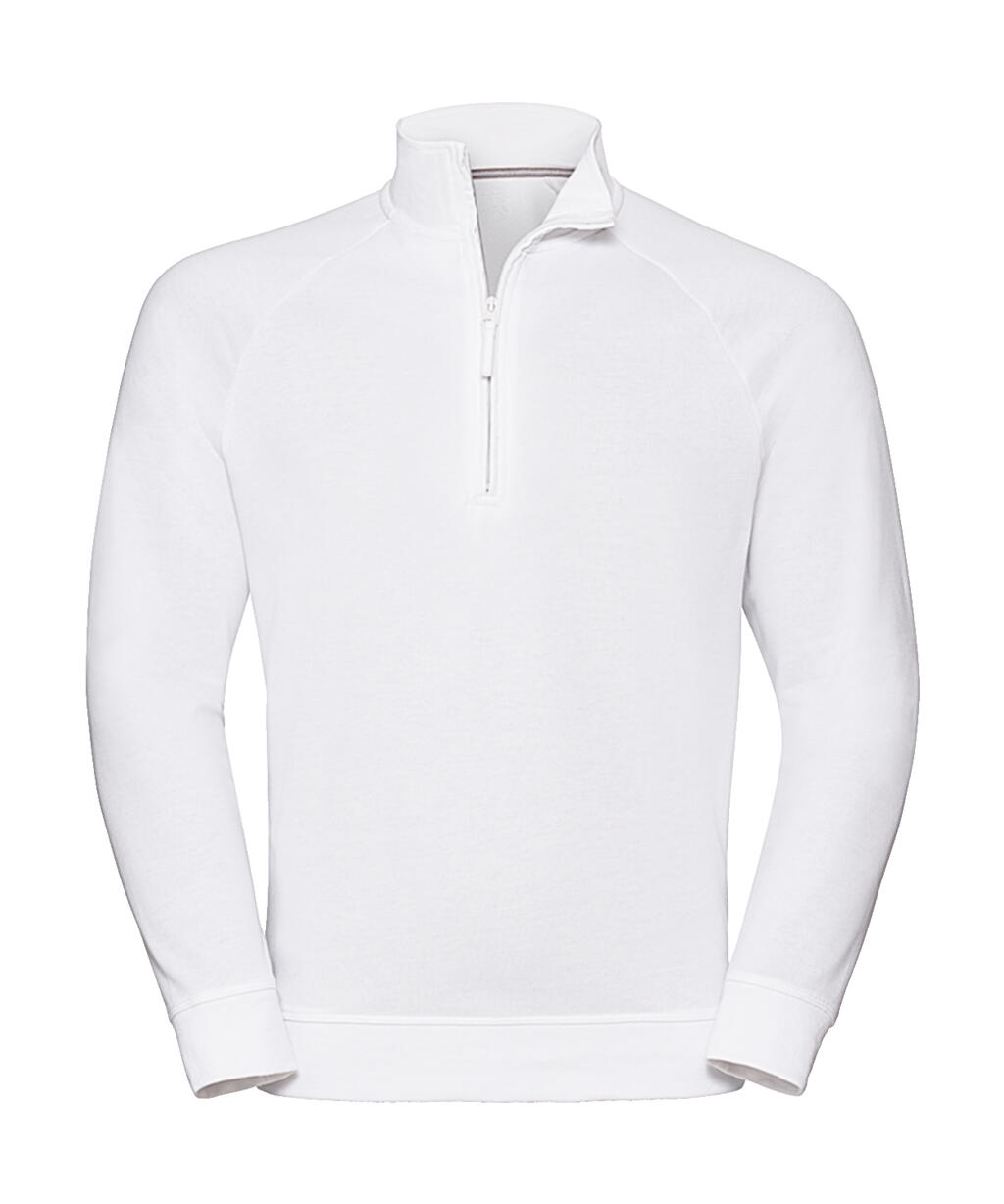 Herensweatshirt met 1/4 rits en HD French Terry-afwerking - 30 - Wit