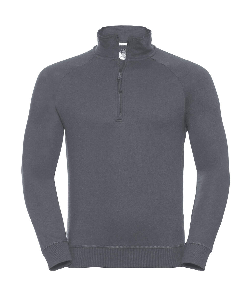 Herensweatshirt met 1/4 rits en HD French Terry-afwerking - CG - Konvooi Grijs