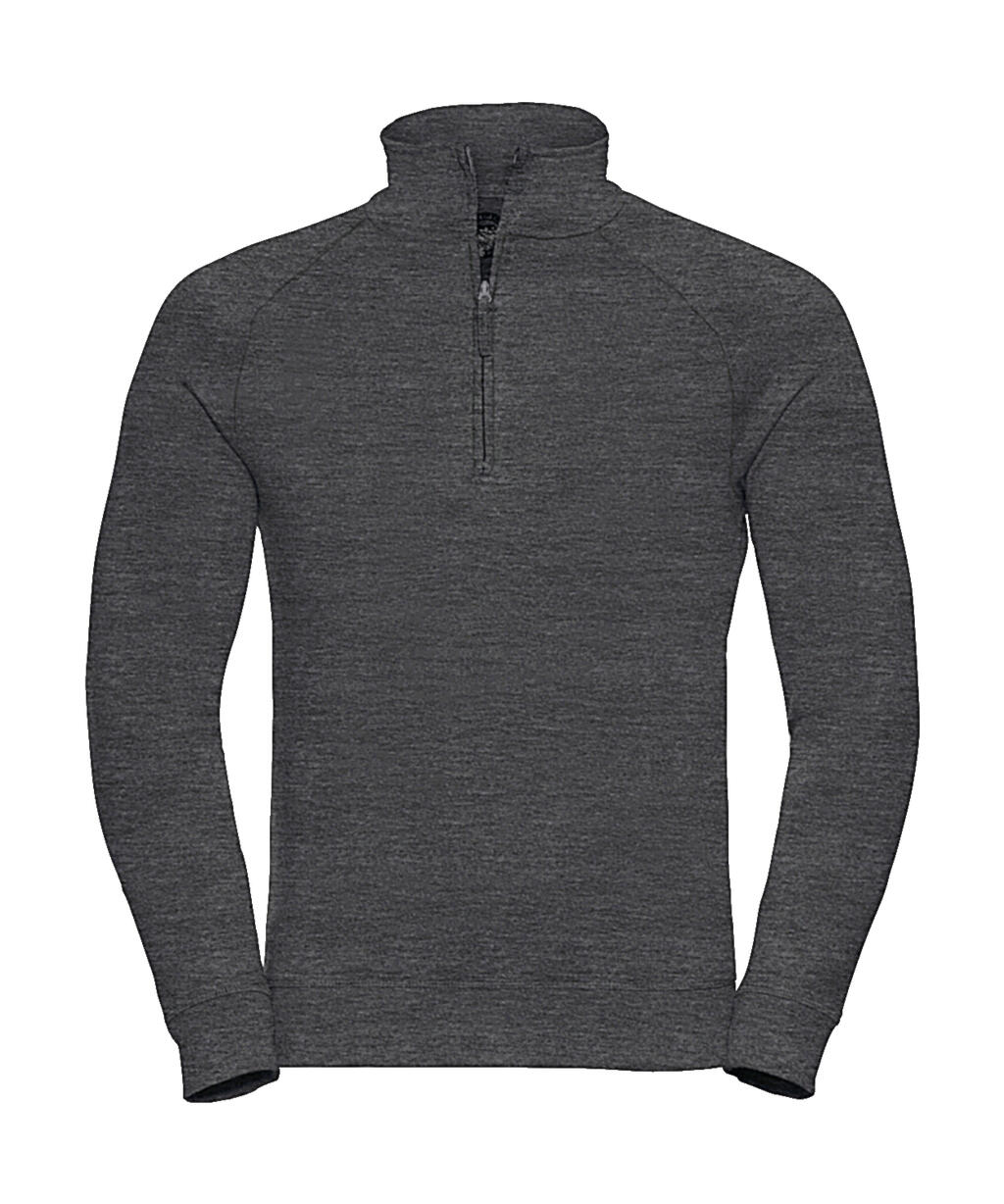 Herensweatshirt met 1/4 rits en HD French Terry-afwerking - GY - Grijze Mergel