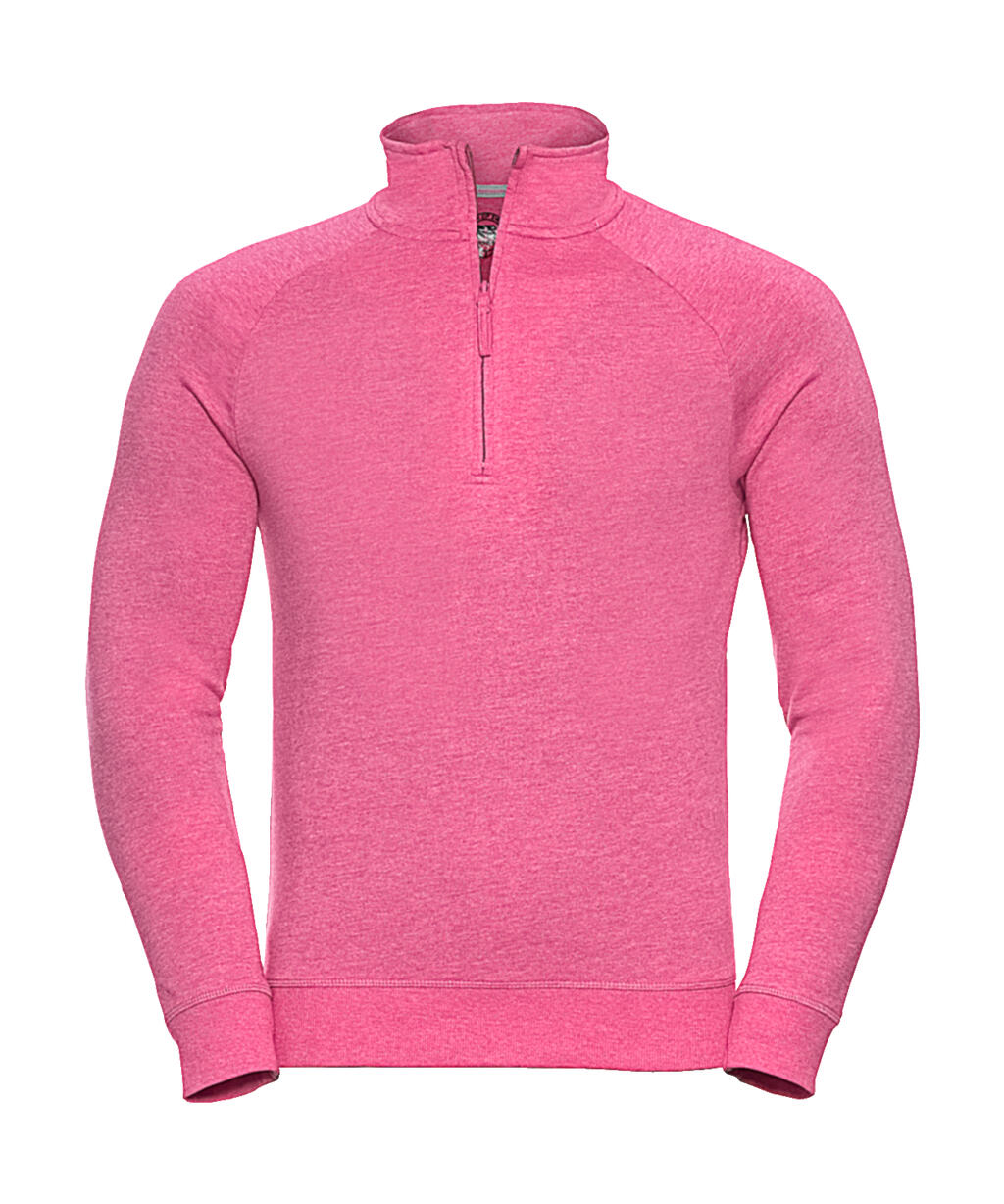 Herensweatshirt met 1/4 rits en HD French Terry-afwerking - 2P - Roze Marmer