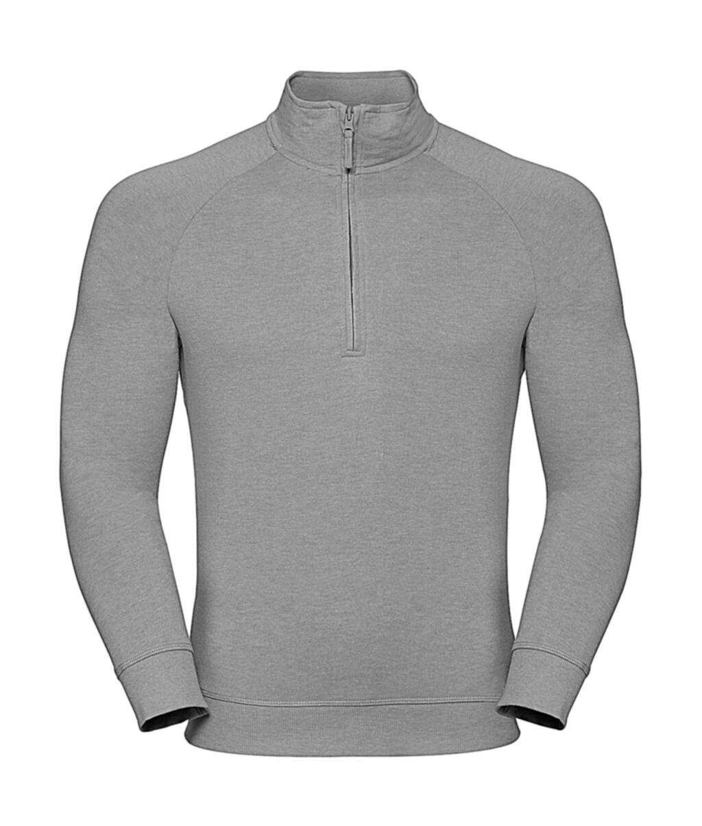 Herensweatshirt met 1/4 rits en HD French Terry-afwerking - S7 - Zilvermarmering
