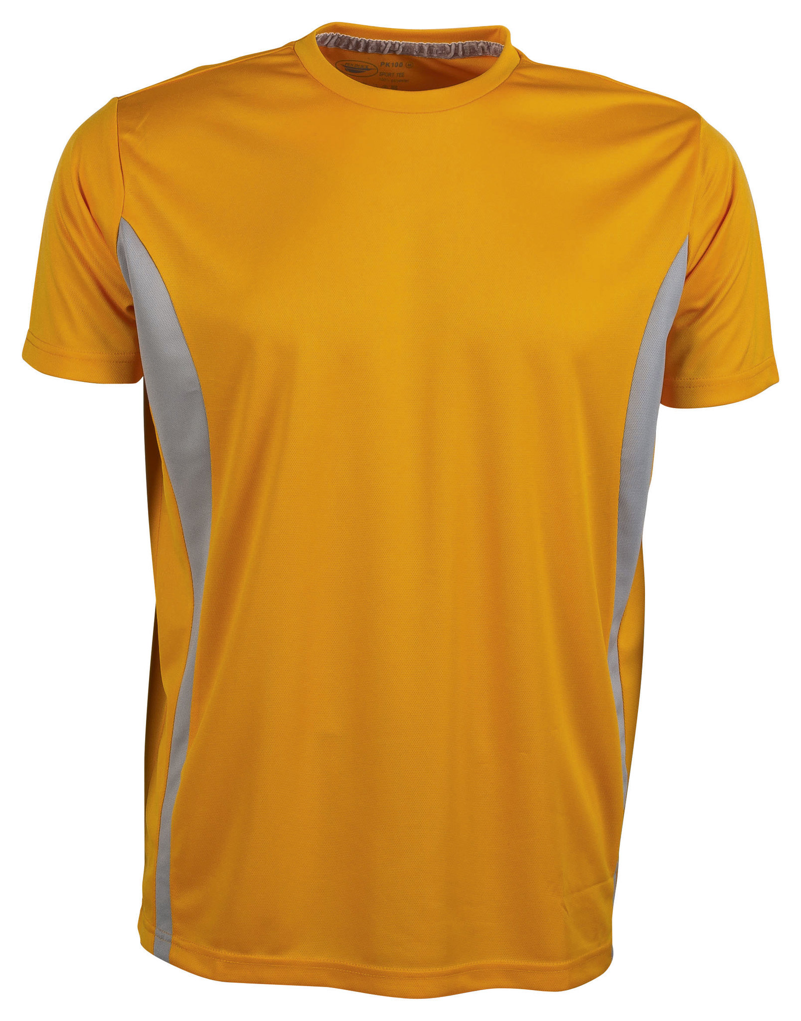T-shirt de sport à manches courtes et col rond contrasté - OR - Orange