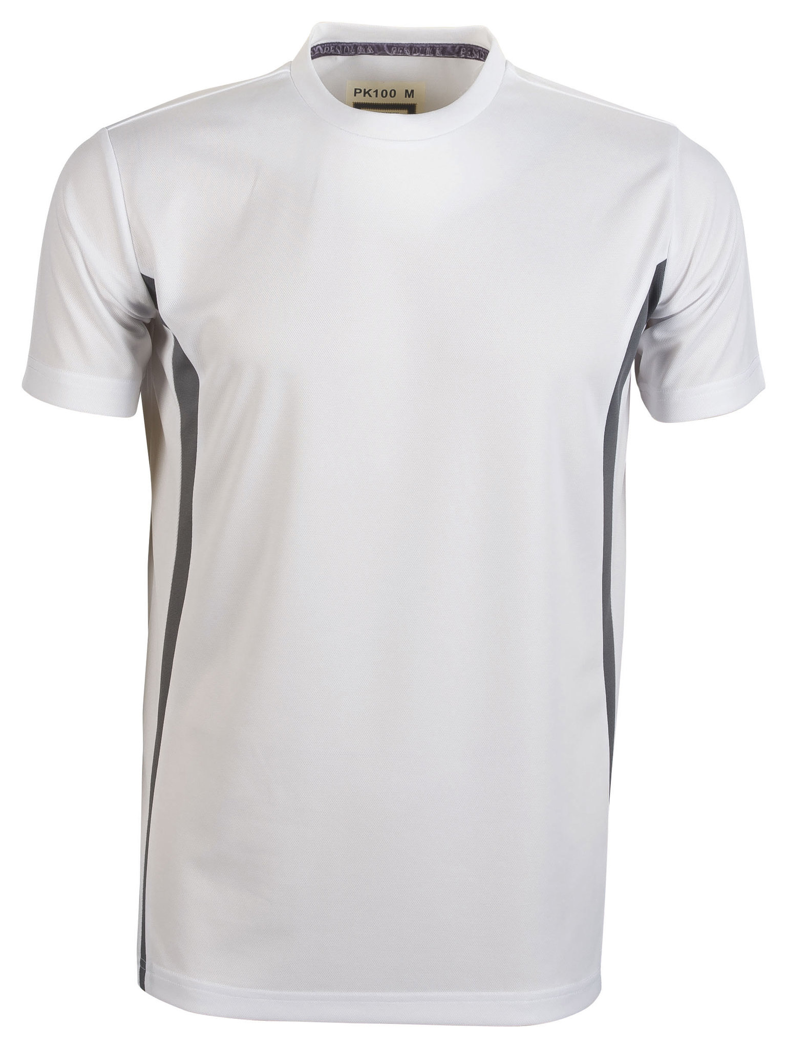 T-shirt de sport à manches courtes et col rond contrasté - WH - Blanc/Titane