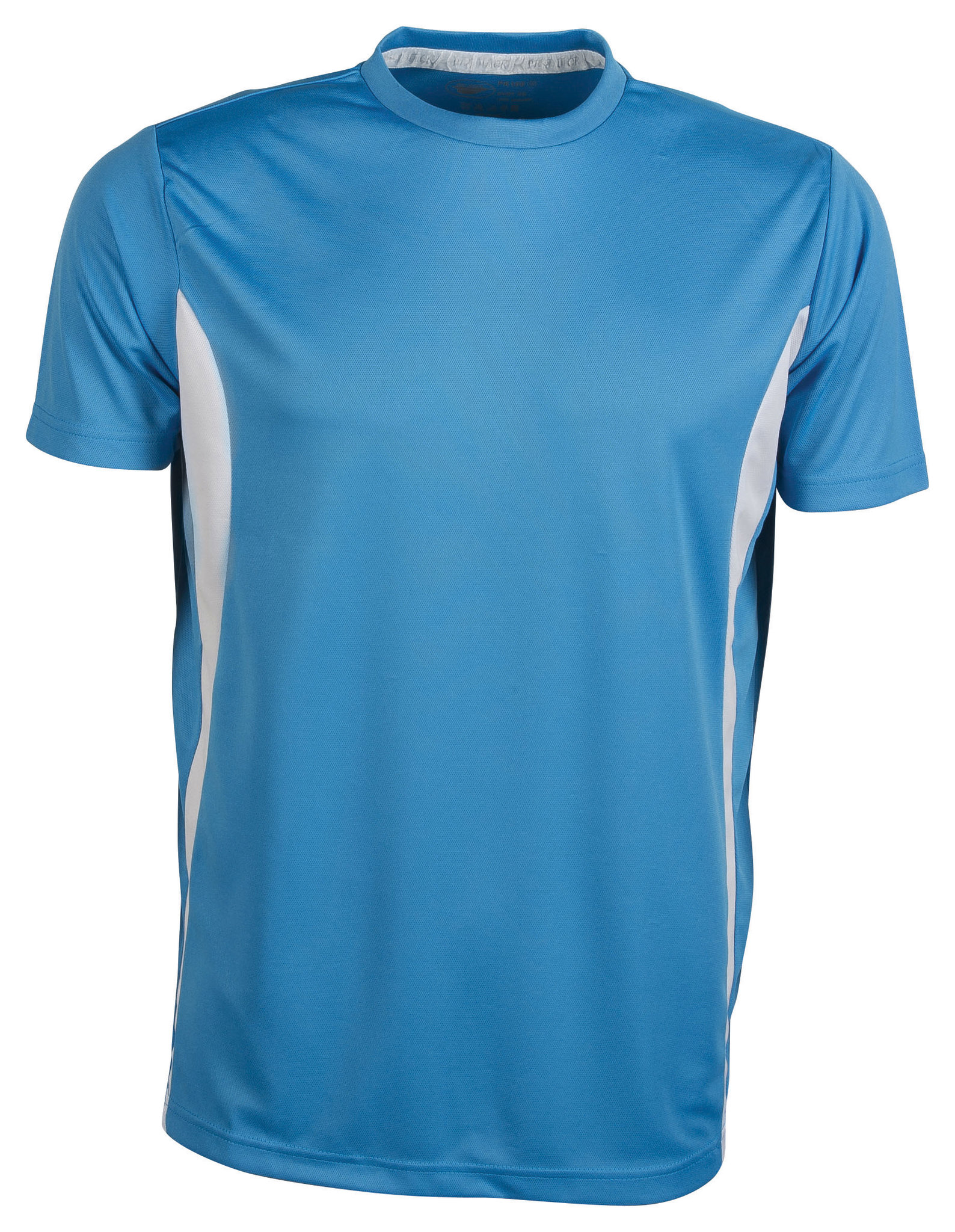 T-shirt de sport à manches courtes et col rond contrasté - AZ - Azur/Blanc