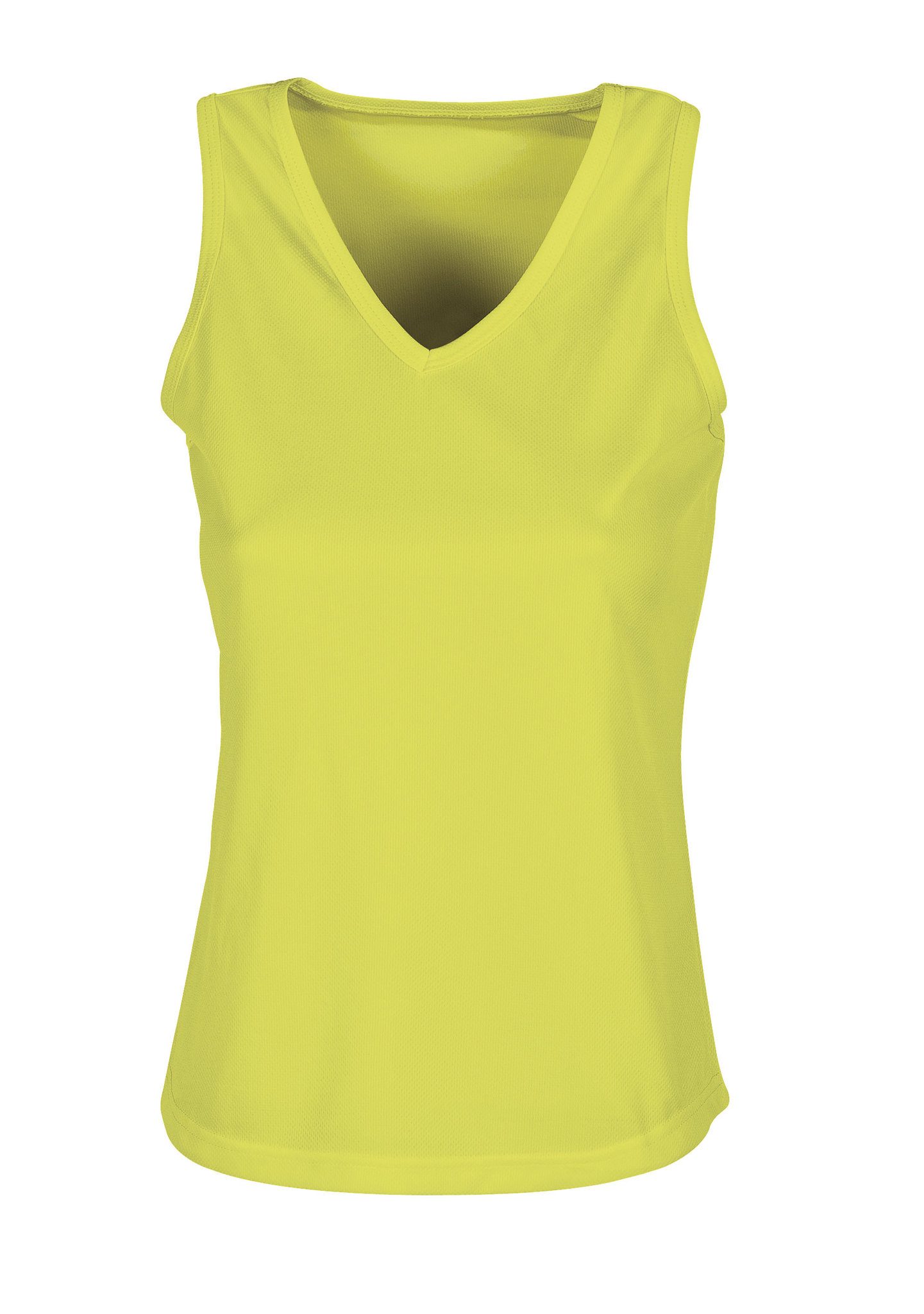 Firstop dames sporttop met V-hals - YE - Fluorescerend geel