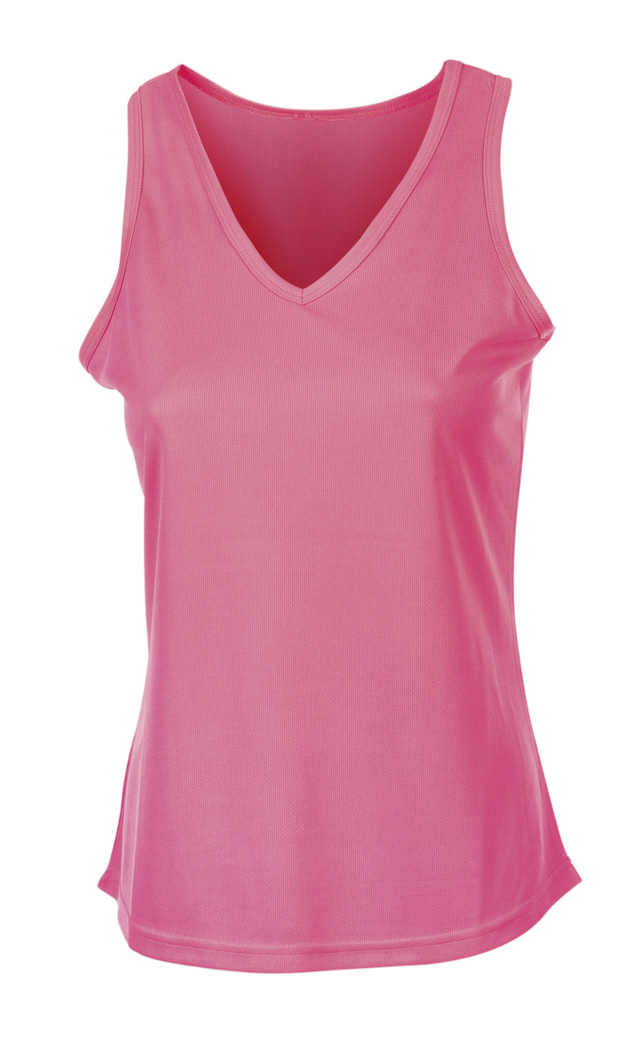 Firstop dames sporttop met V-hals - PK - Fluorescerend roze