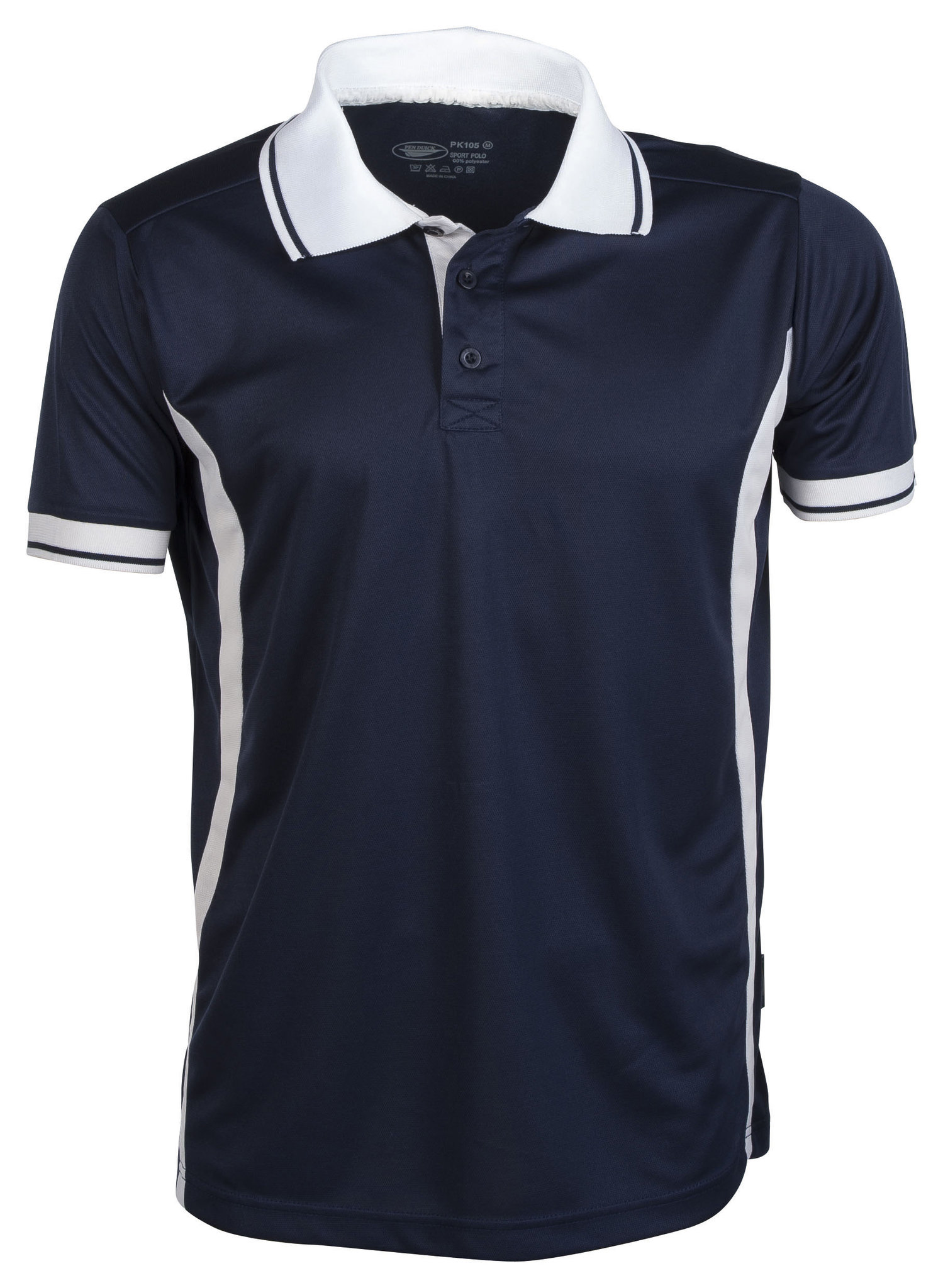 polo de sport à manches courtes contrastées - NY - Marine