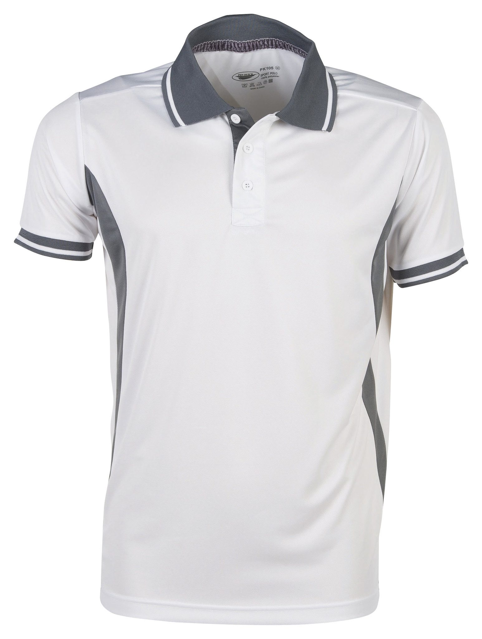 polo de sport à manches courtes contrastées - WH - Blanc/Titane