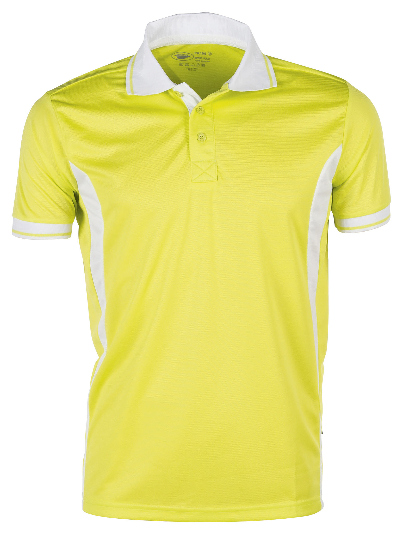 polo de sport à manches courtes contrastées - LL - Citron vert clair/Blanc