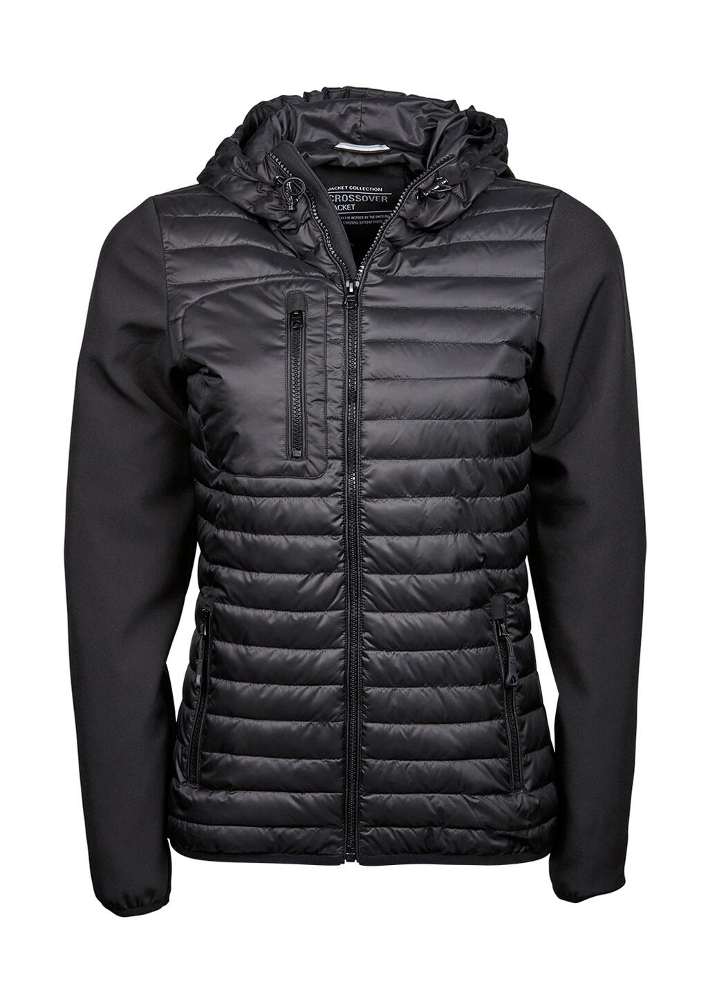 Veste croisée à capuche pour femme - BLK - Noir