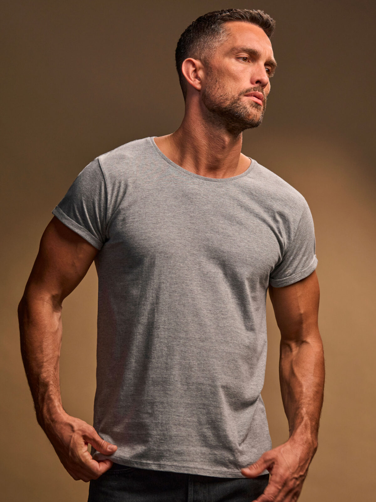 Oprolbaar T-shirt voor heren