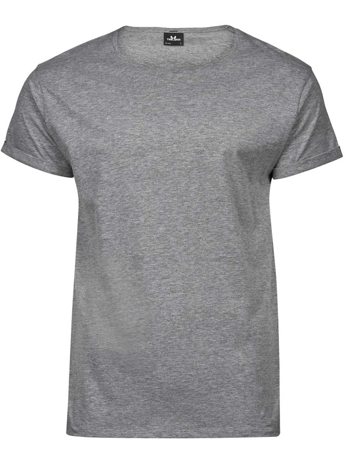 Oprolbaar T-shirt voor heren - Heidegrijs