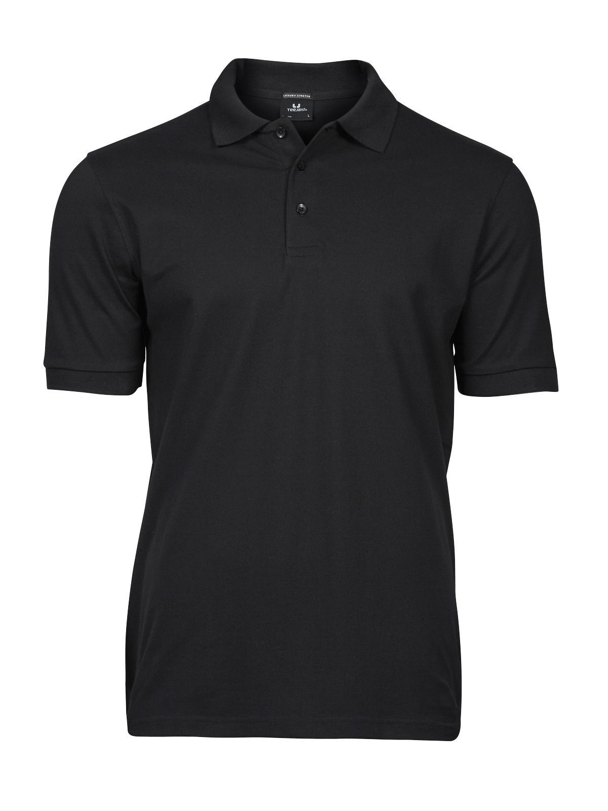 Luxe stretchpolo voor heren - BLK - Zwart