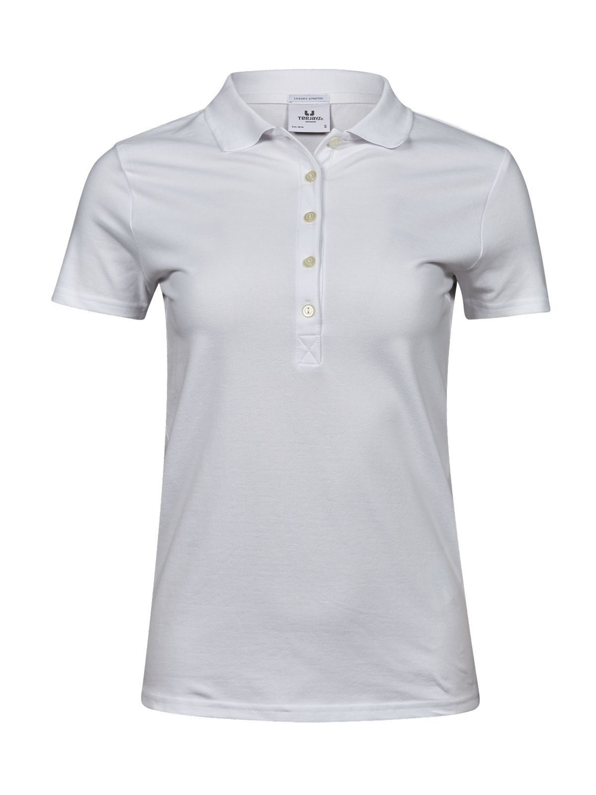 Polo stretch de luxe pour femmes - WHT - Blanc