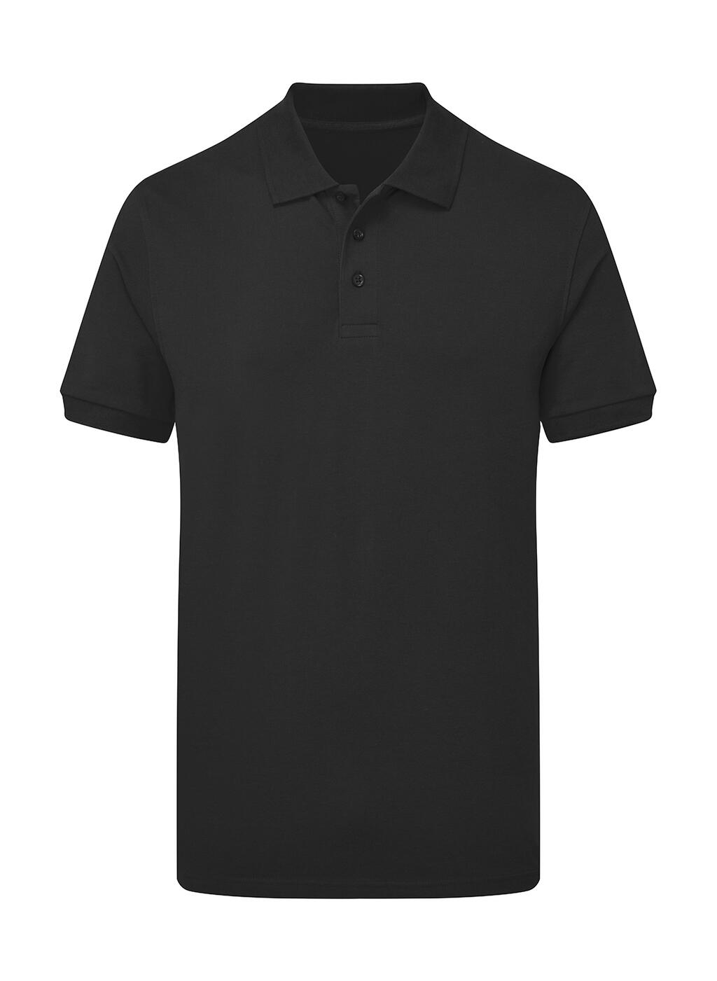 Stretchpoloshirt voor heren zonder merklabel. - 104 - Donkerzwart