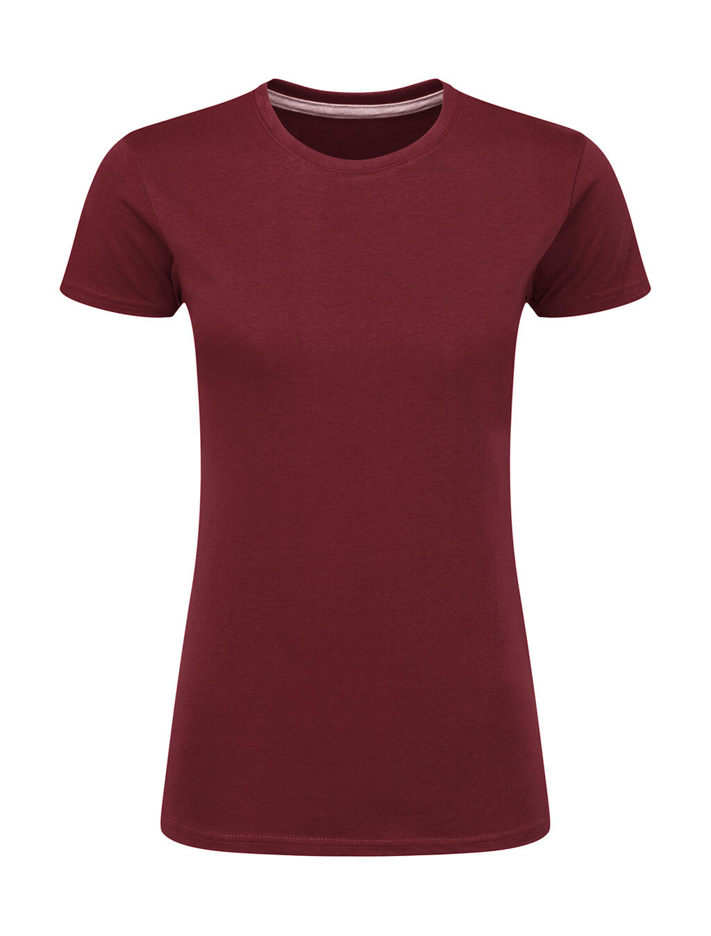 Dames T-shirt met logo, zonder label. - 448 - Bourgogne