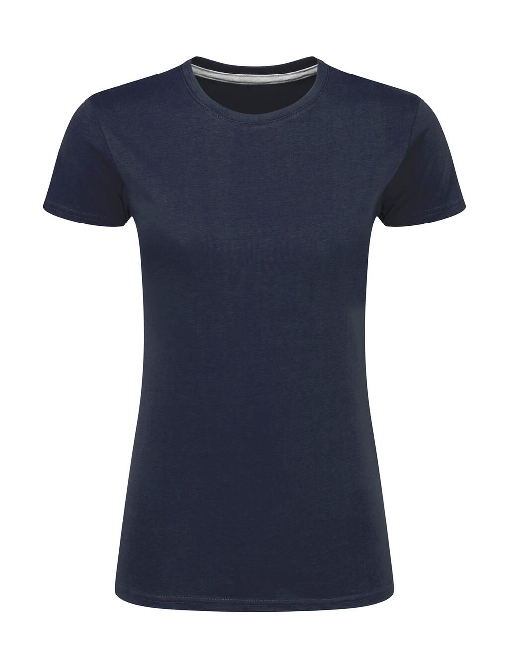 Dames T-shirt met logo, zonder label. - 319 - Denim