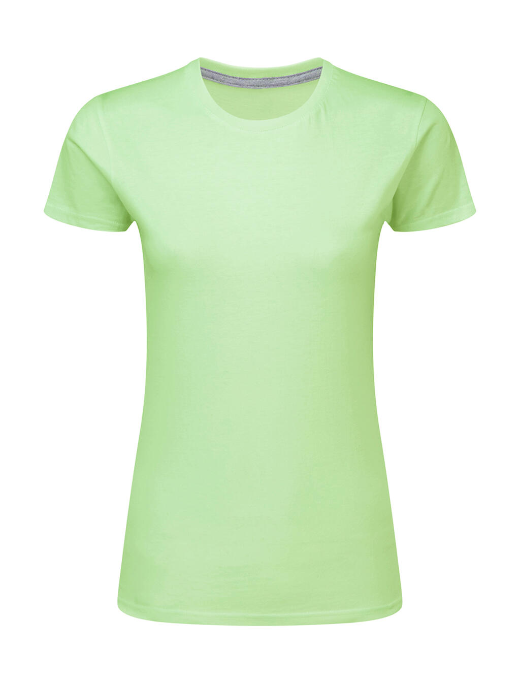 Dames T-shirt met logo, zonder label. - 513 - Neo Mint