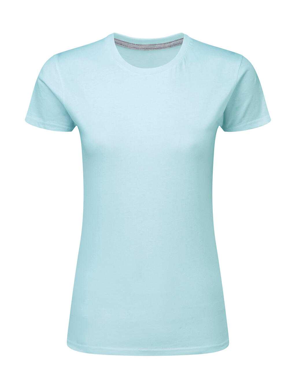 Dames T-shirt met logo, zonder label. - 308 - Engelblauw