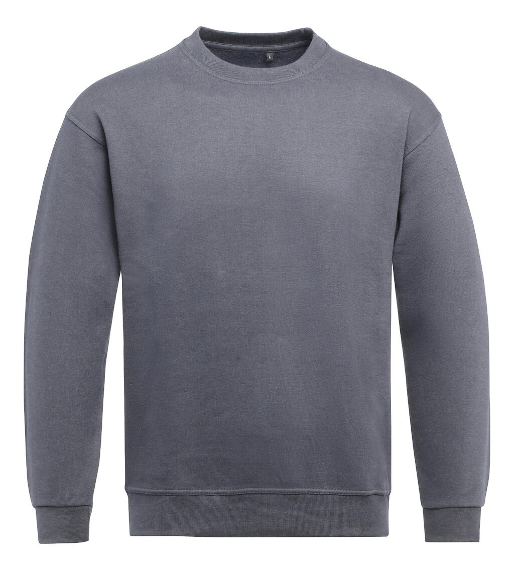 Unisex sweatshirt met ronde hals - 130 - Houtskool