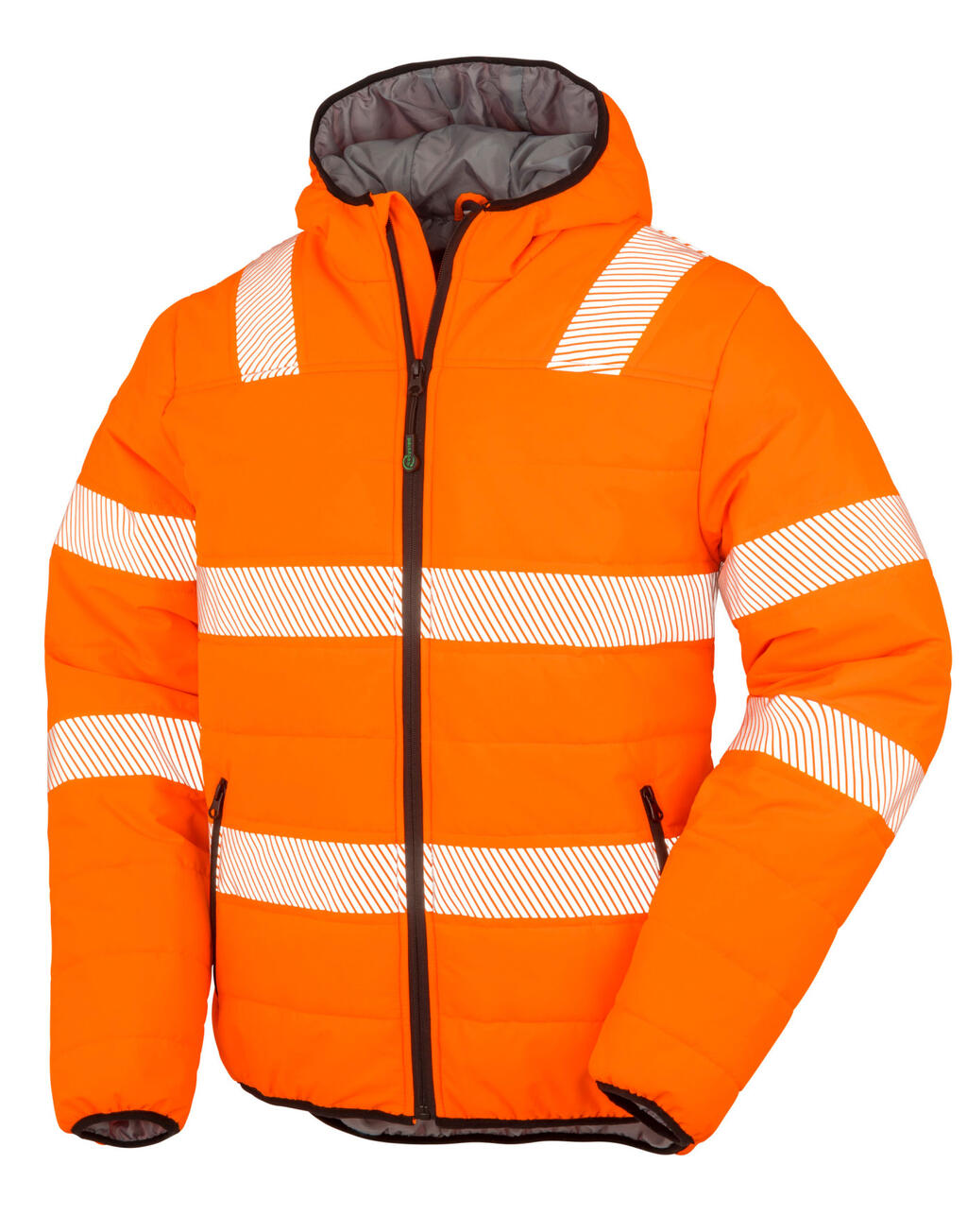 Veste de sécurité rembourrée en tissu ripstop recyclé - ORNV - Orange fluorescent