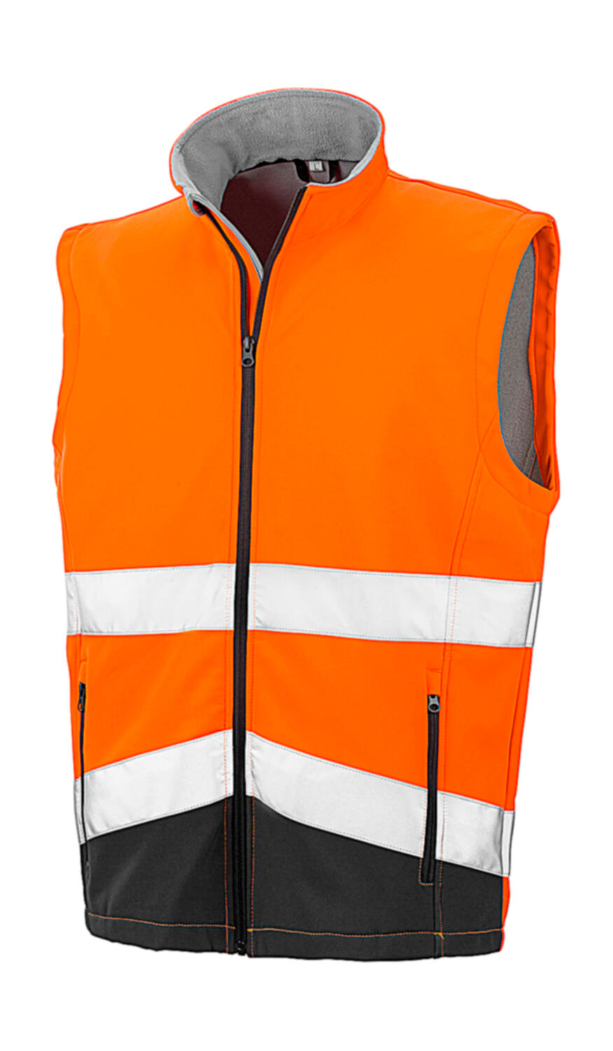 Printbaar veiligheidsvest van zacht materiaal - 478 - Fluorescerend oranje/zwart