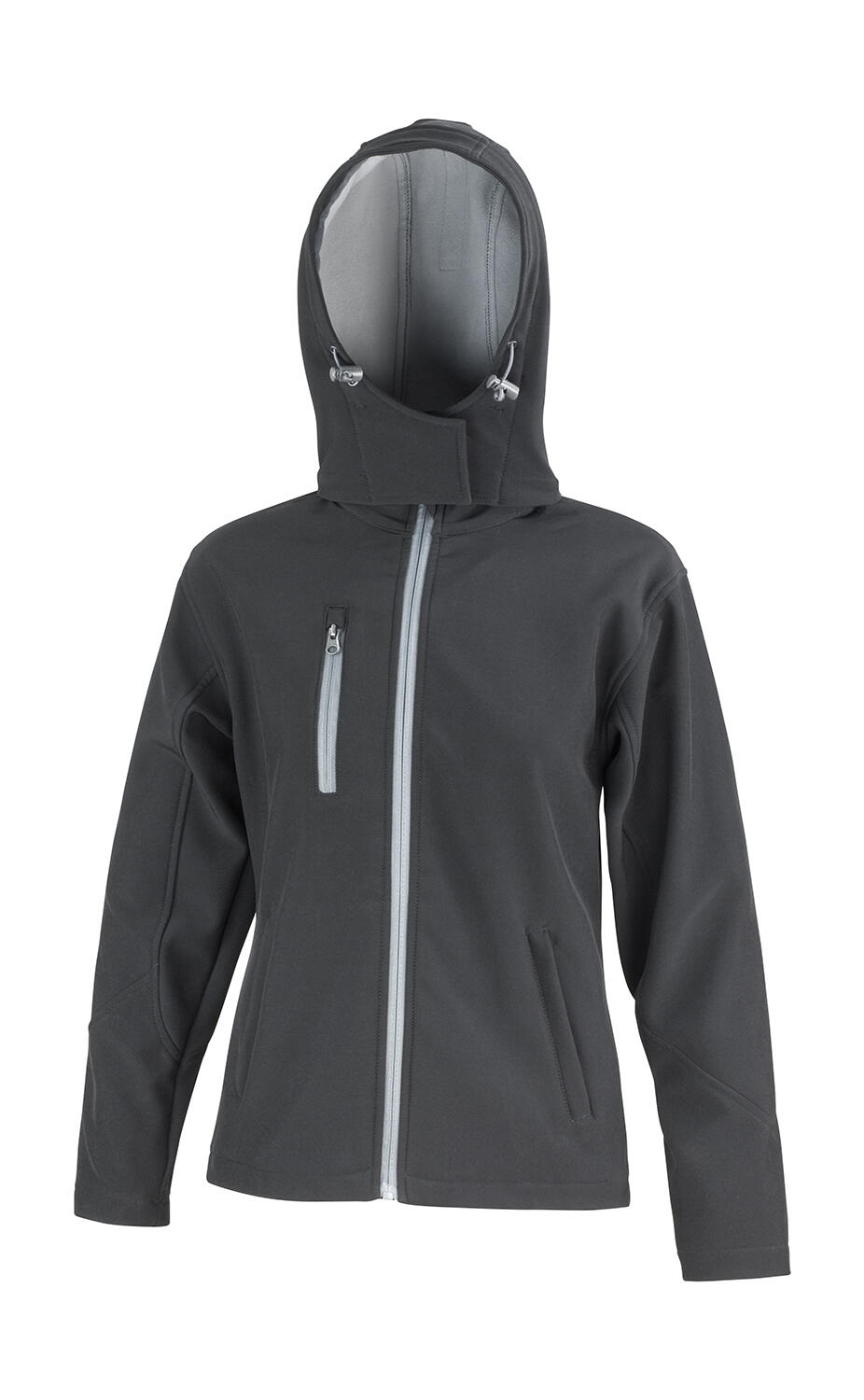Veste softshell TX Performance pour femme avec capuche - BKGY - Noir/Gris
