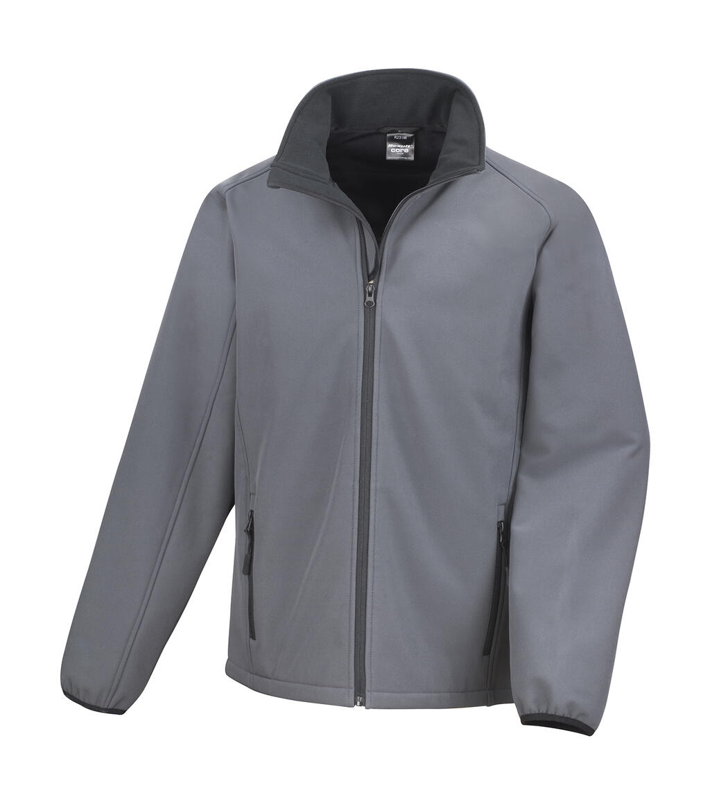 Printbare softshelljas - 188 - Houtskool/Zwart