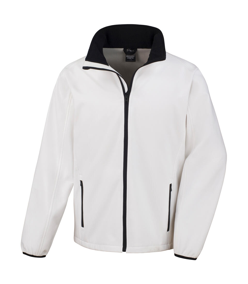 Printbare softshelljas - 056 - Wit/Zwart