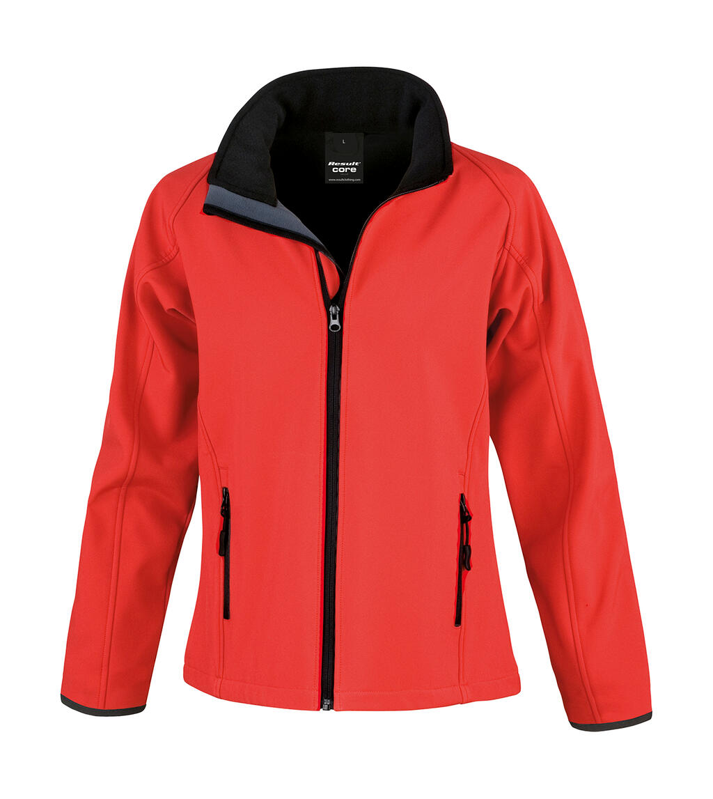 Printbare softshelljas voor dames - RDBK - Rood/Zwart