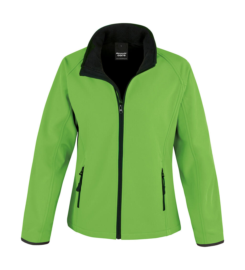 Printbare softshelljas voor dames - GNBK - Levendig groen/zwart