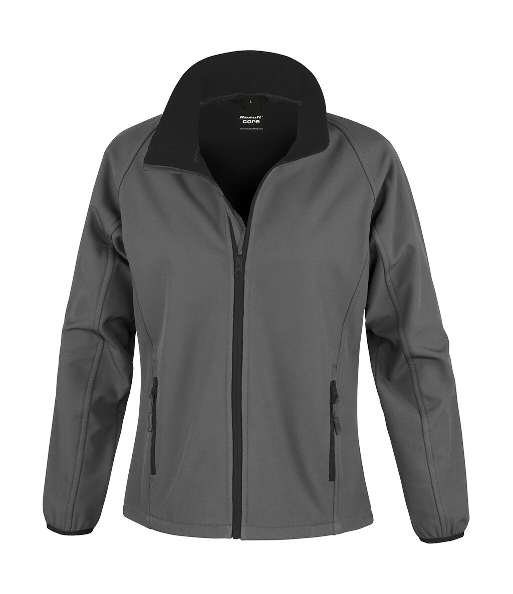 Printbare softshelljas voor dames - 188 - Houtskool/Zwart