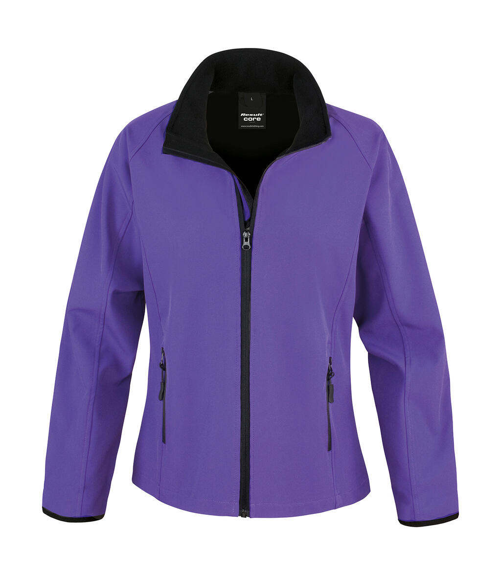 Printbare softshelljas voor dames - 371 - Paars/Zwart