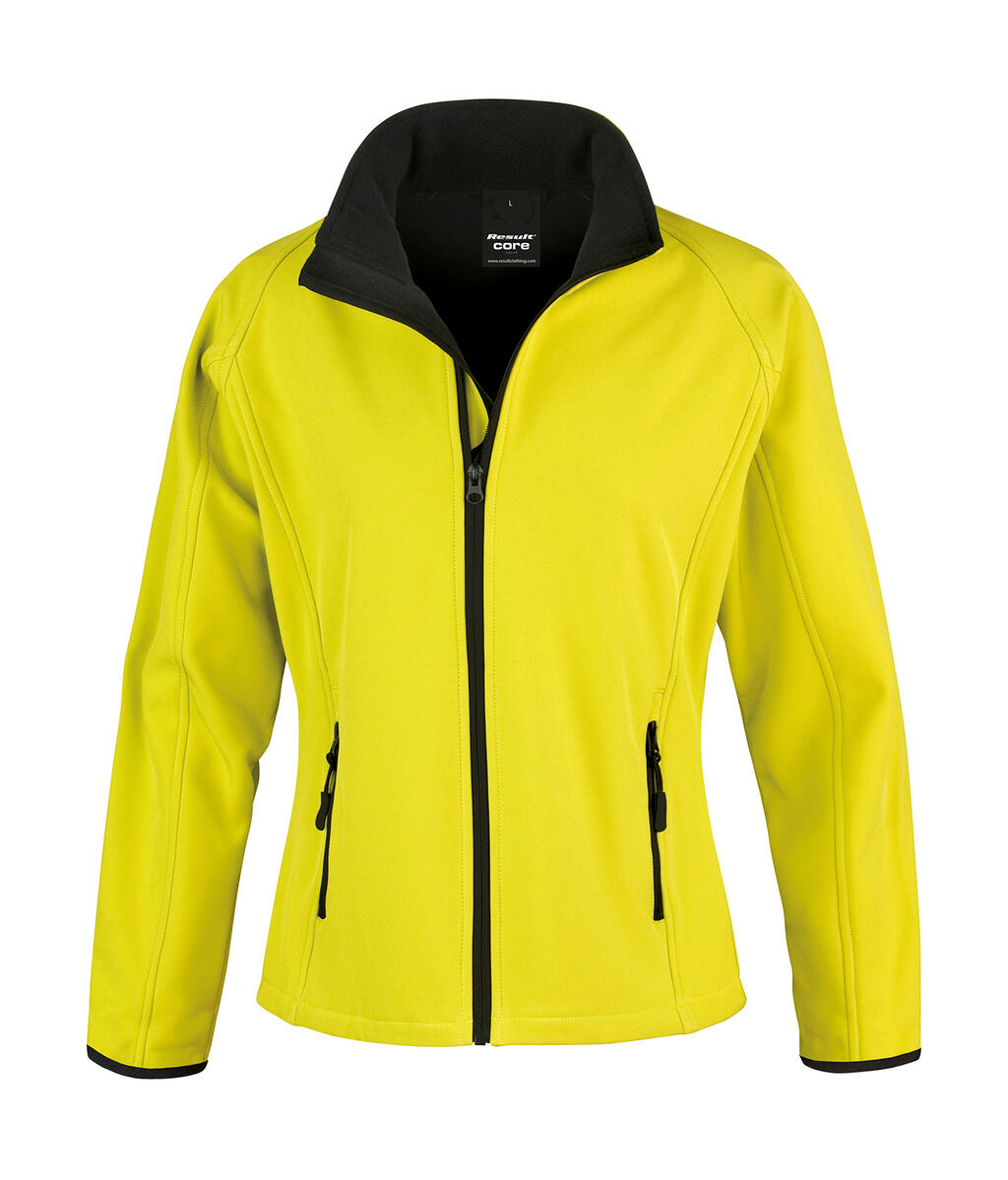 Printbare softshelljas voor dames - 657 - Geel/Zwart