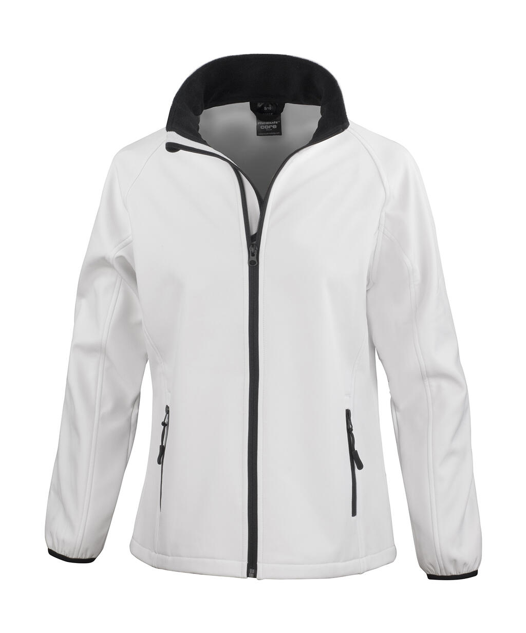 Printbare softshelljas voor dames - 056 - Wit/Zwart