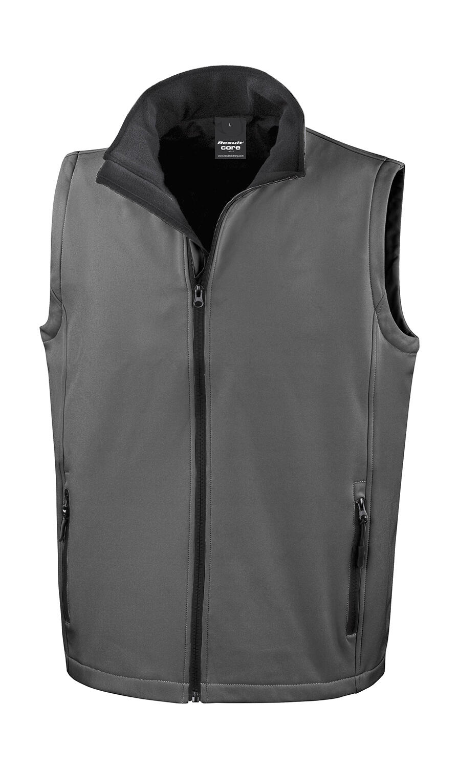 Printbaar softshell vest - 188 - Houtskool/Zwart