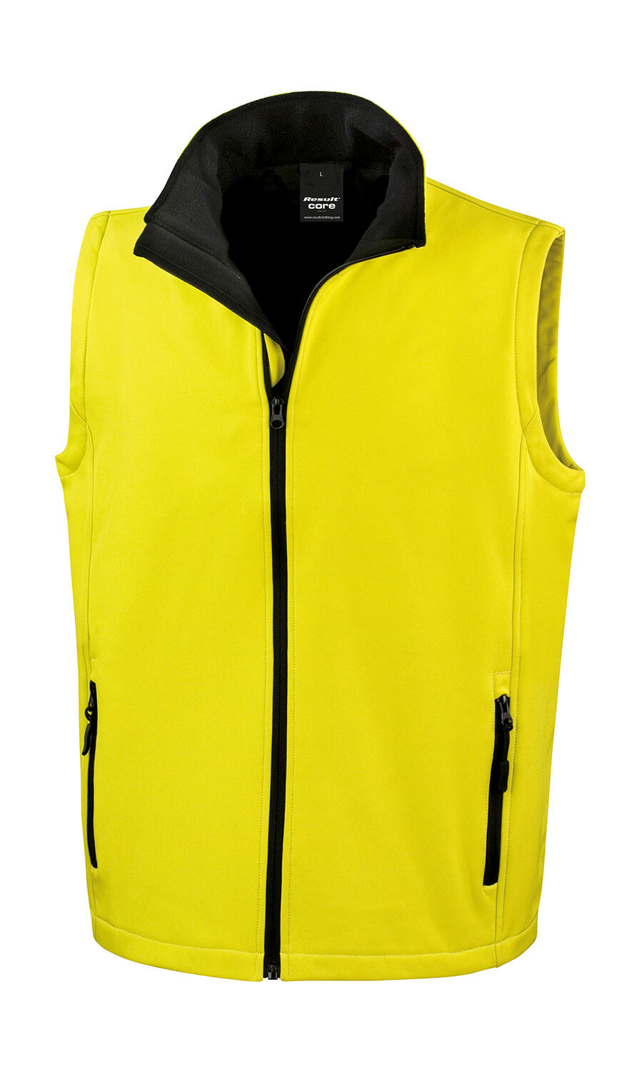 Printbaar softshell vest - 657 - Geel/Zwart