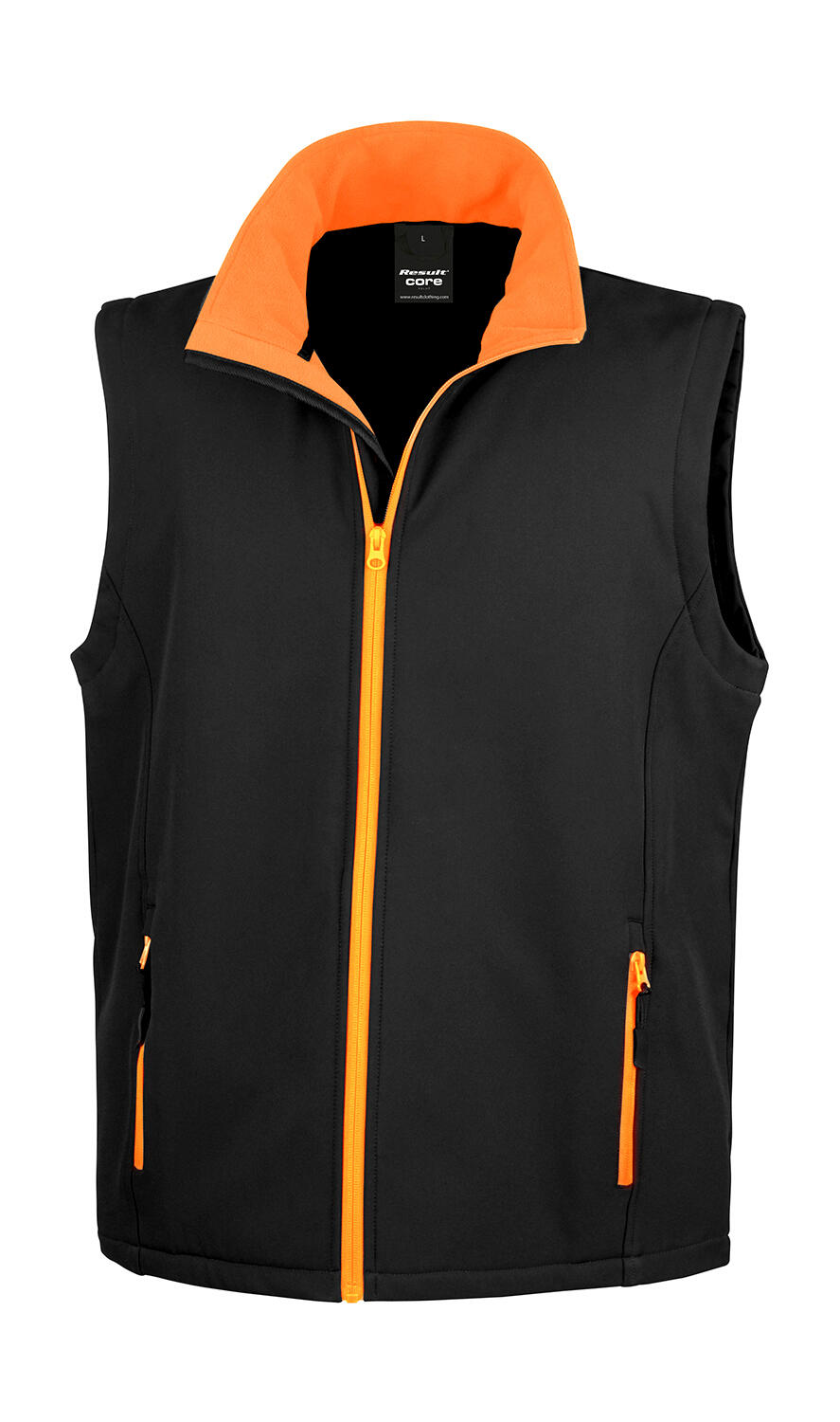 Printbaar softshell vest - 178 - Zwart/Oranje
