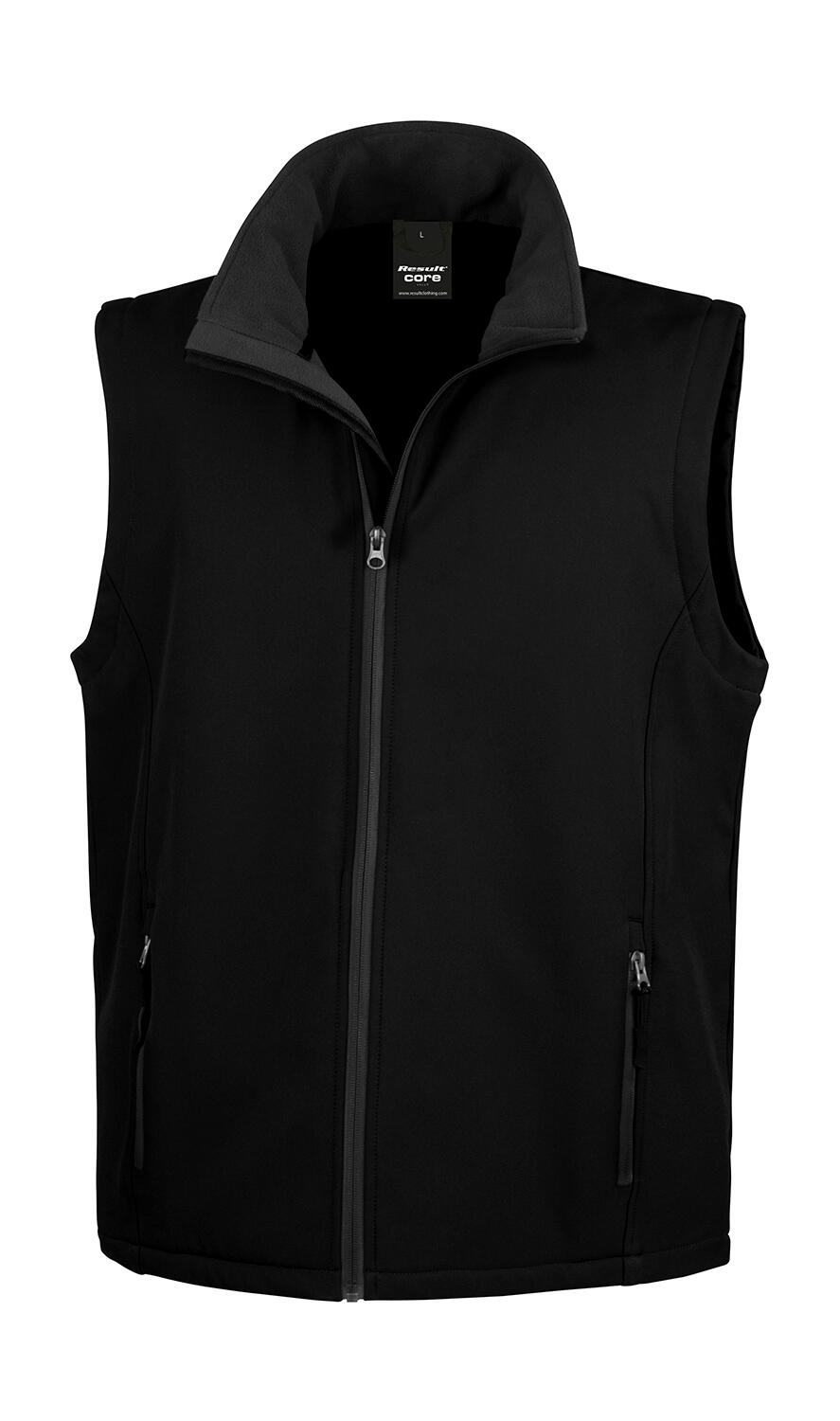 Printbaar softshell vest - 177 - Zwart/Zwart