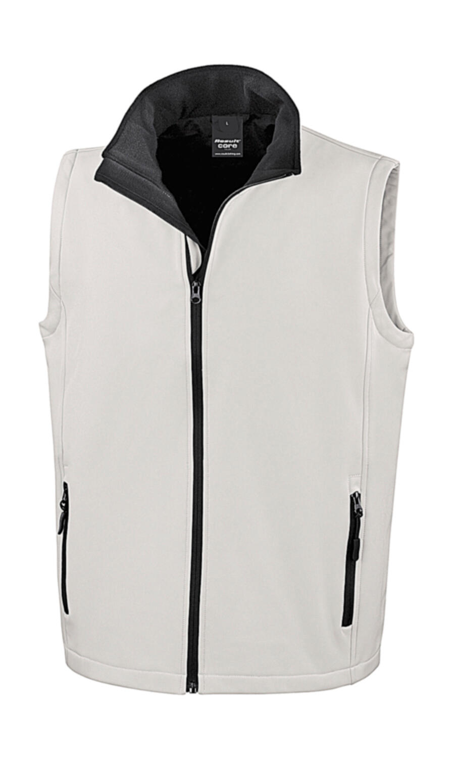 Printbaar softshell vest - 056 - Wit/Zwart