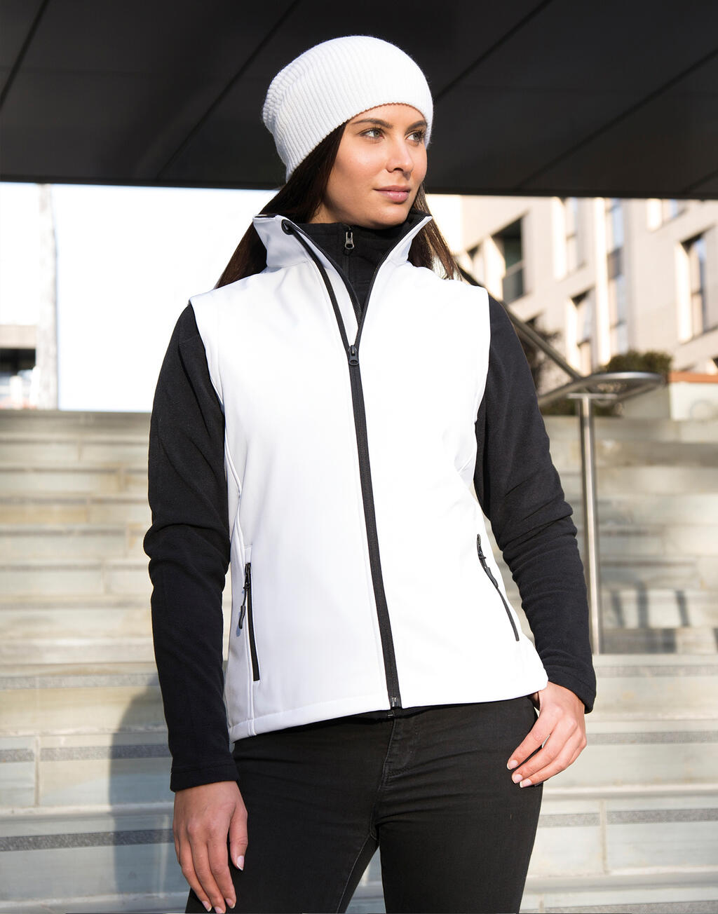 Printbaar softshell vest voor dames