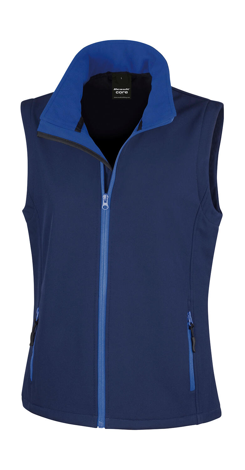 Printbaar softshell vest voor dames - NVJA - Marineblauw/Jasmijn